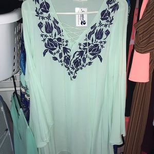 New with tags❗️Boho mint embroidered dress